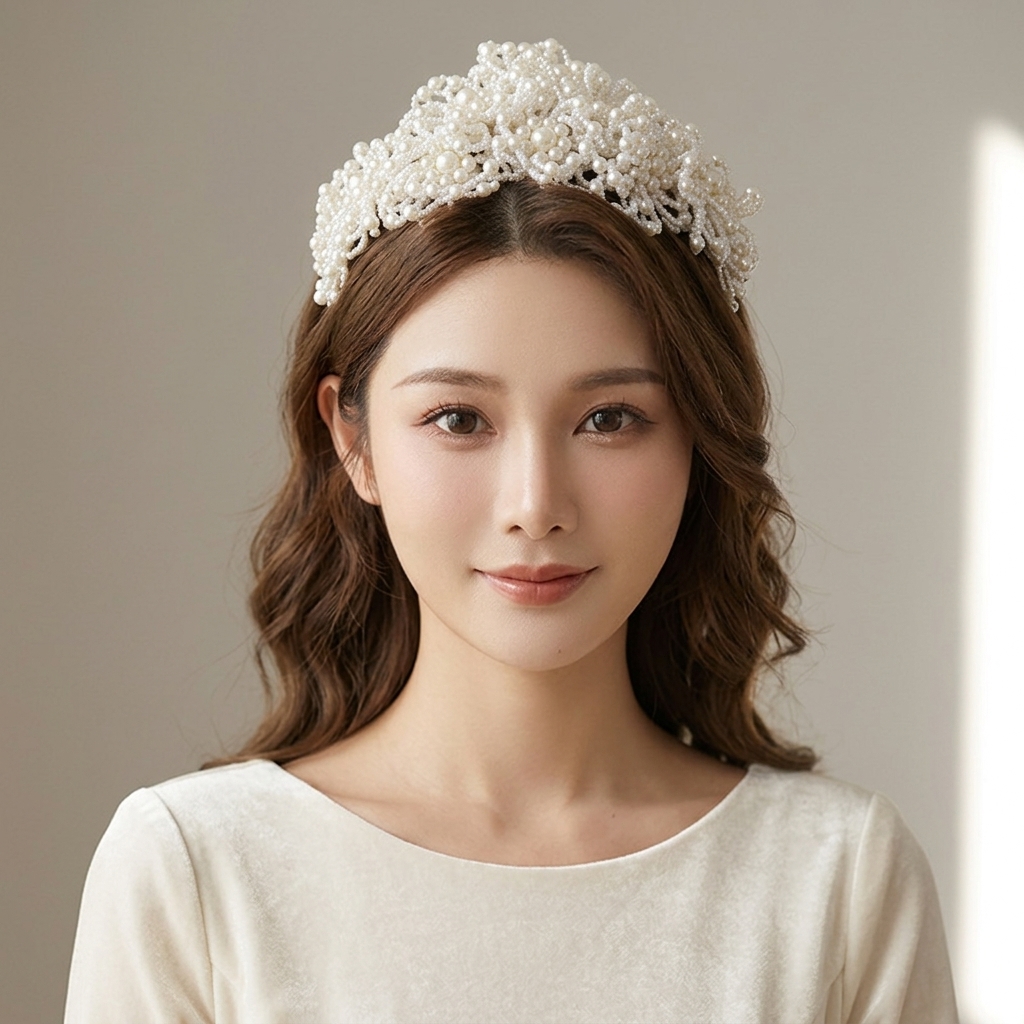 Photography Ideas - Pearl Crown Headpiece For Wedding Bridal