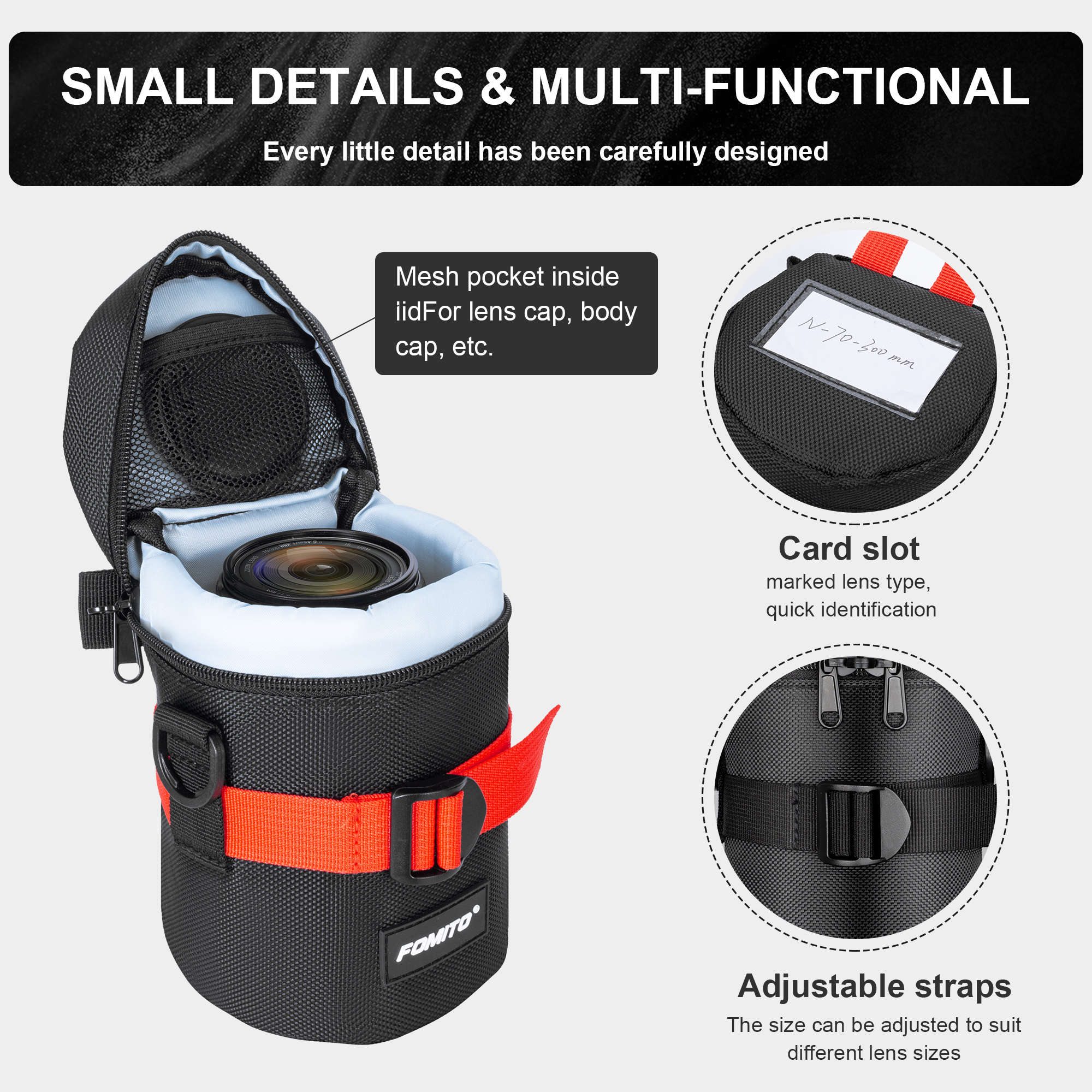 FOMITO Camera Lens Bag Portabl - đánh giá và giá Lens Case Pouch
