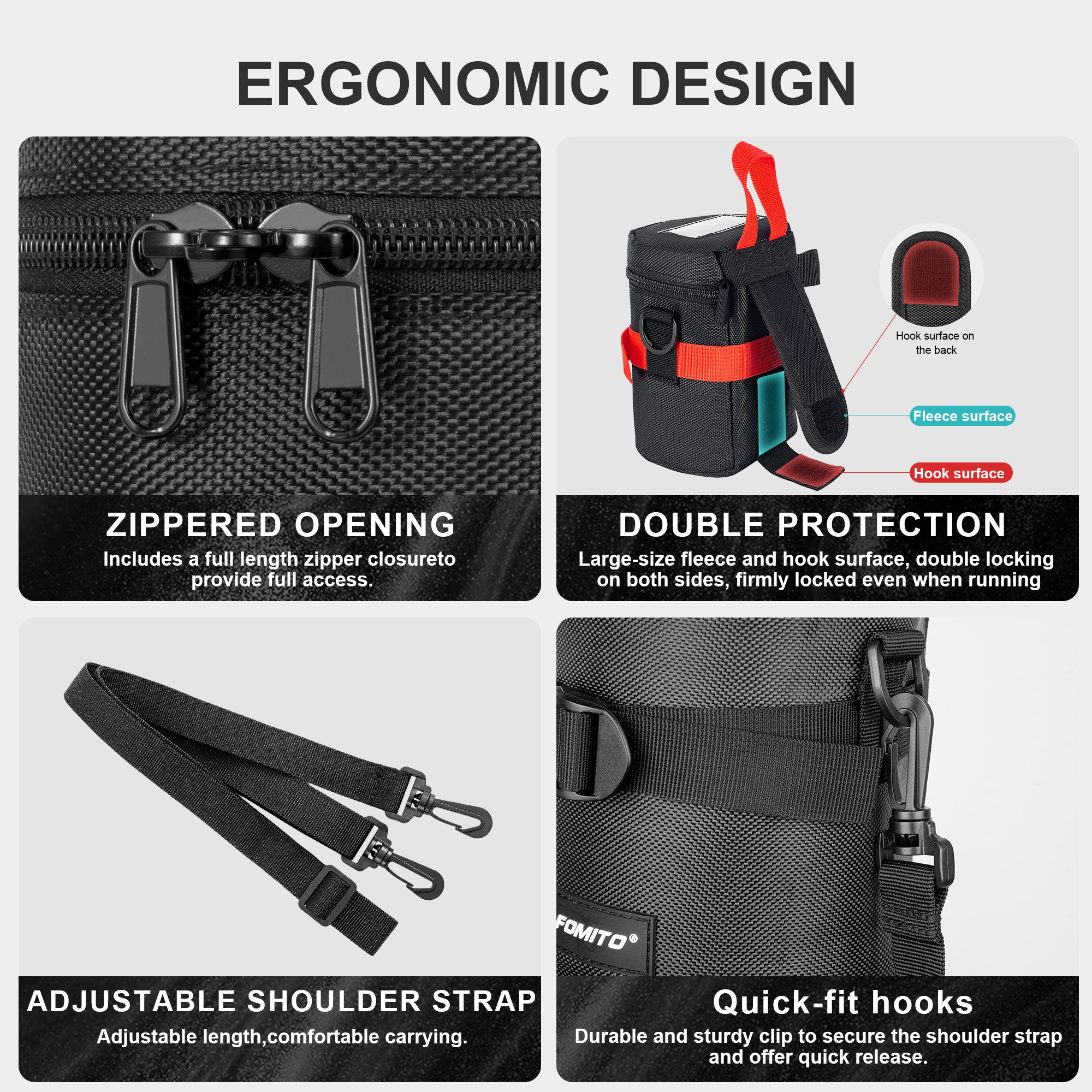 FOMITO Camera Lens Bag Portabl - đánh giá và giá Lens Case Pouch