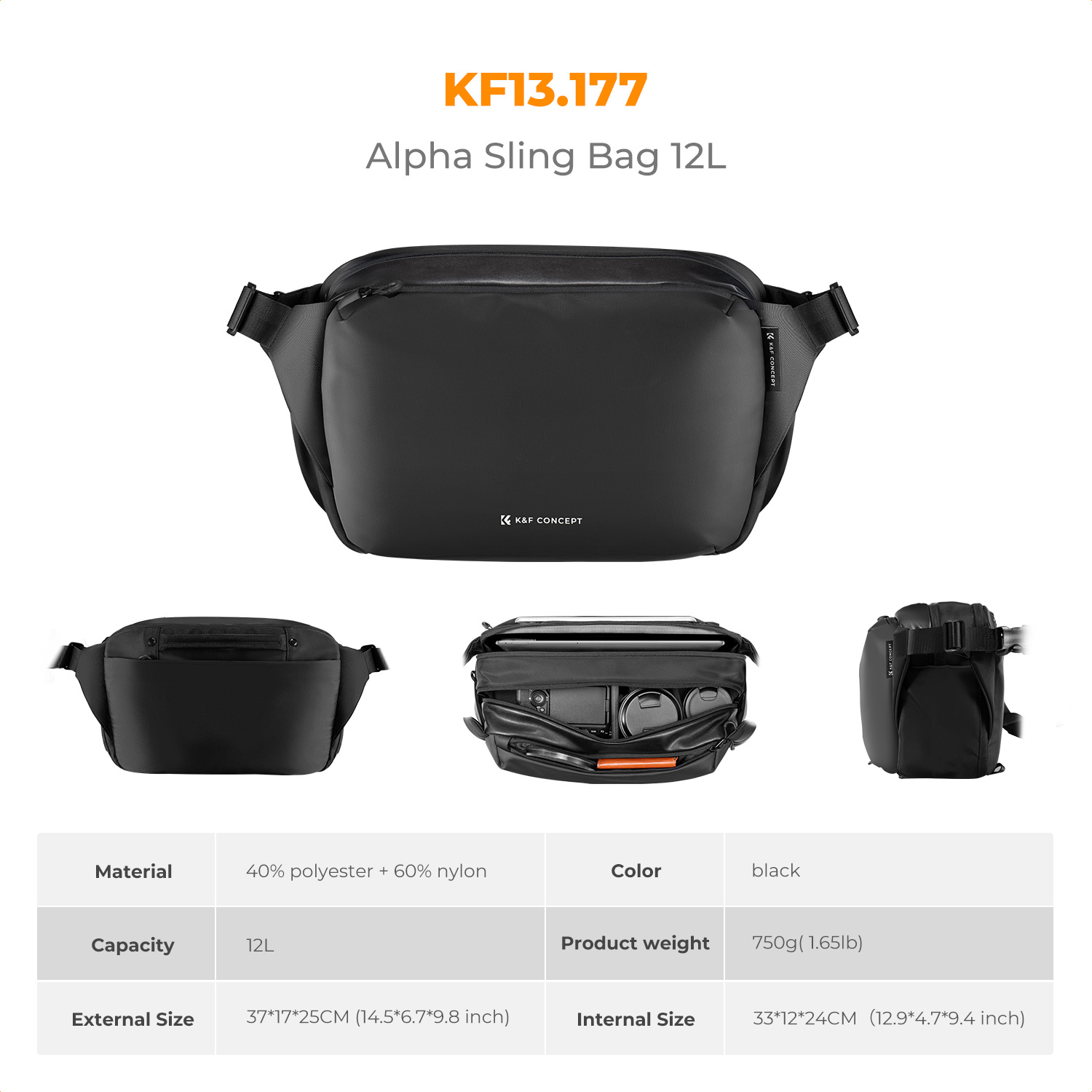 K&F CONCEPT 12L/10L Camera Sli - đánh giá và giá Lens Case Pouch