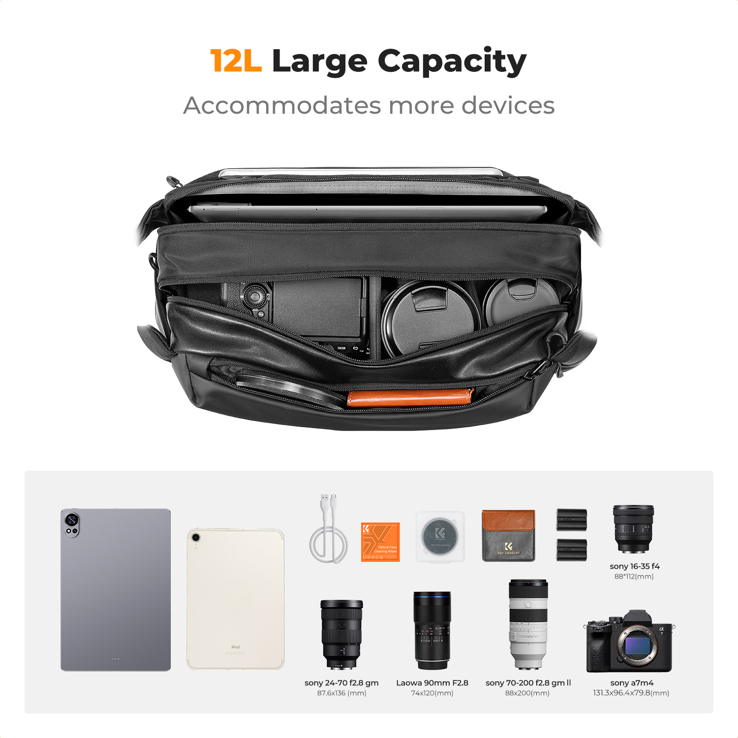 K&F CONCEPT 12L/10L Camera Sli - đánh giá và giá Lens Case Pouch