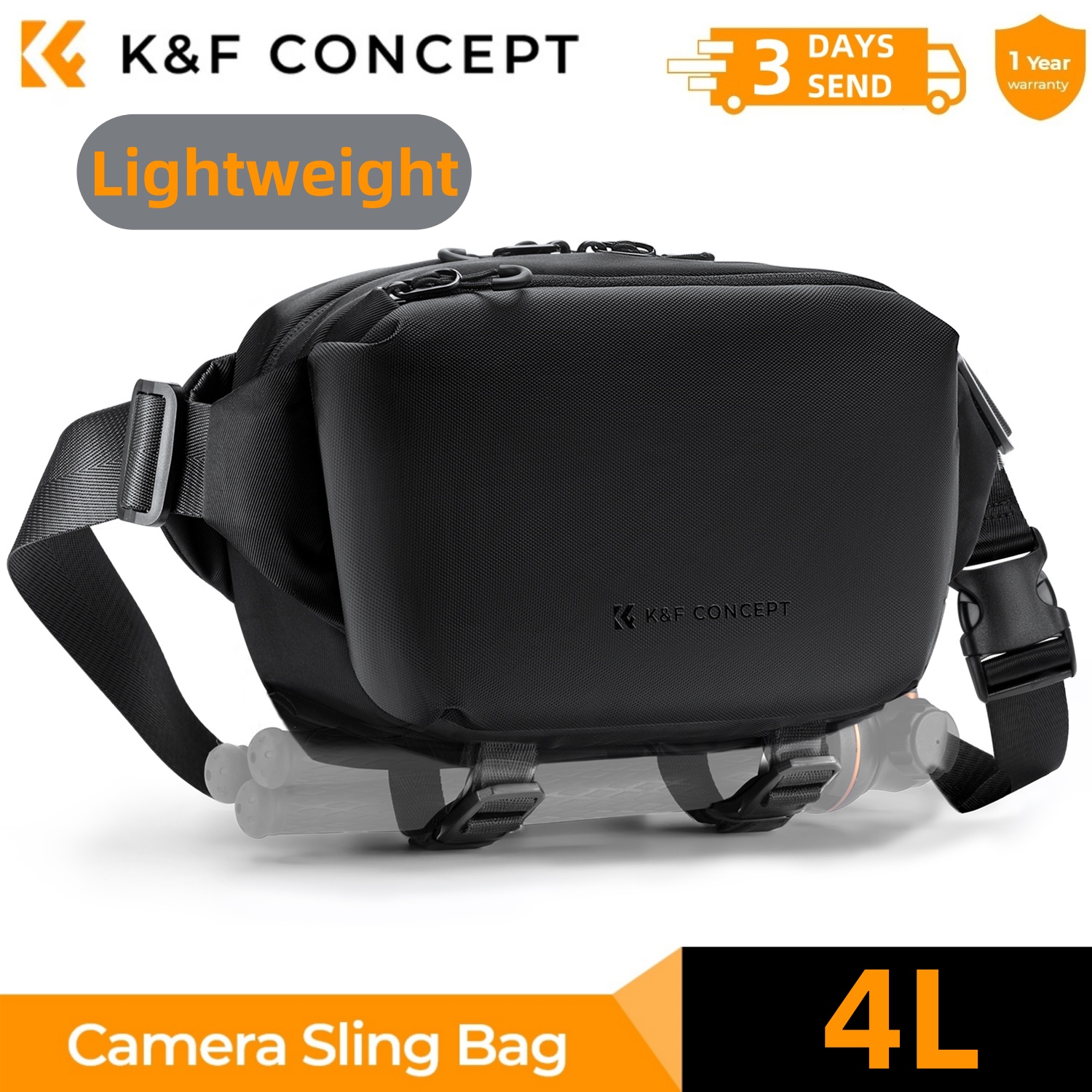 K&F CONCEPT 4L Camera Sling Ba - đánh giá và giá Lens Case Pouch