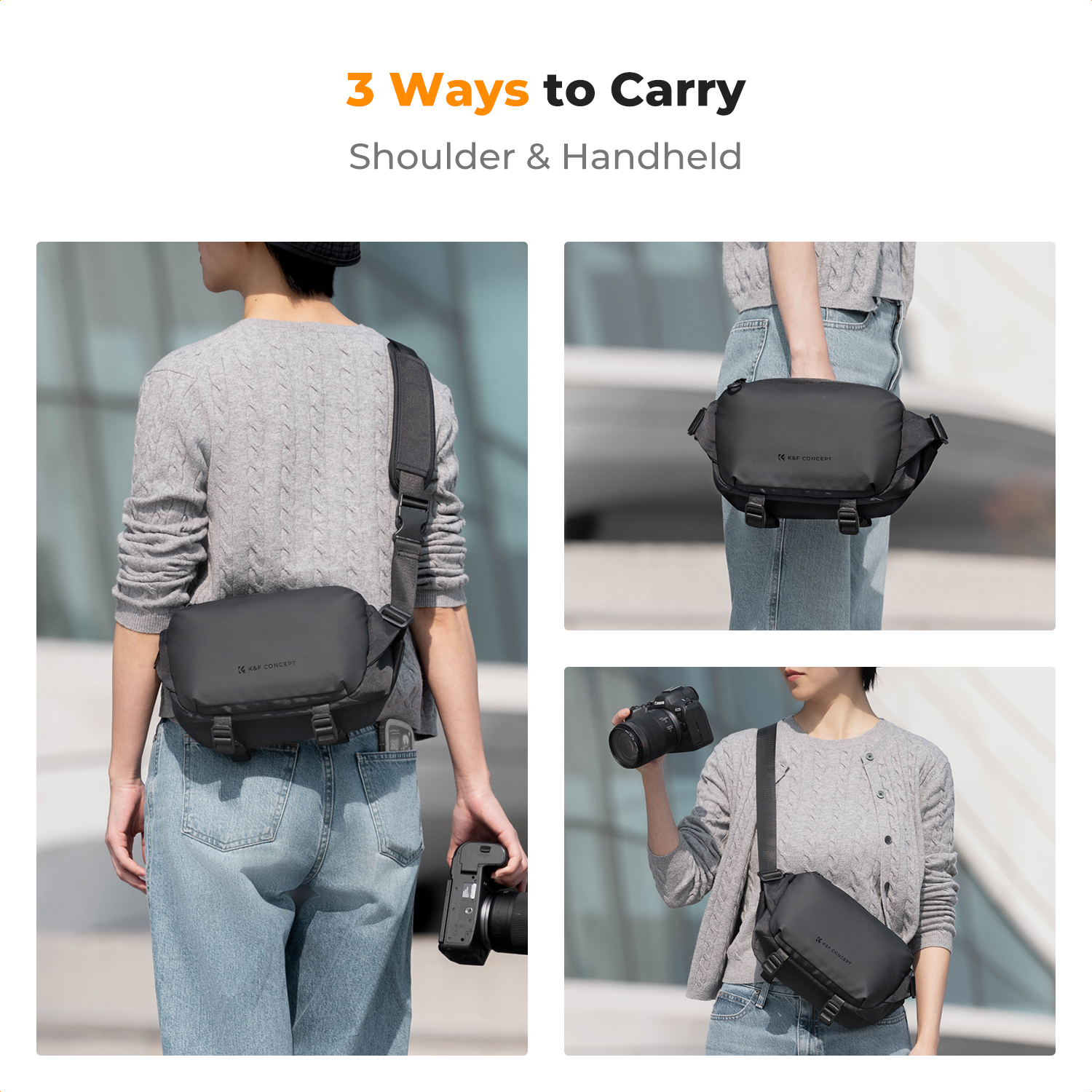 K&F CONCEPT 4L Camera Sling Ba - đánh giá và giá Lens Case Pouch