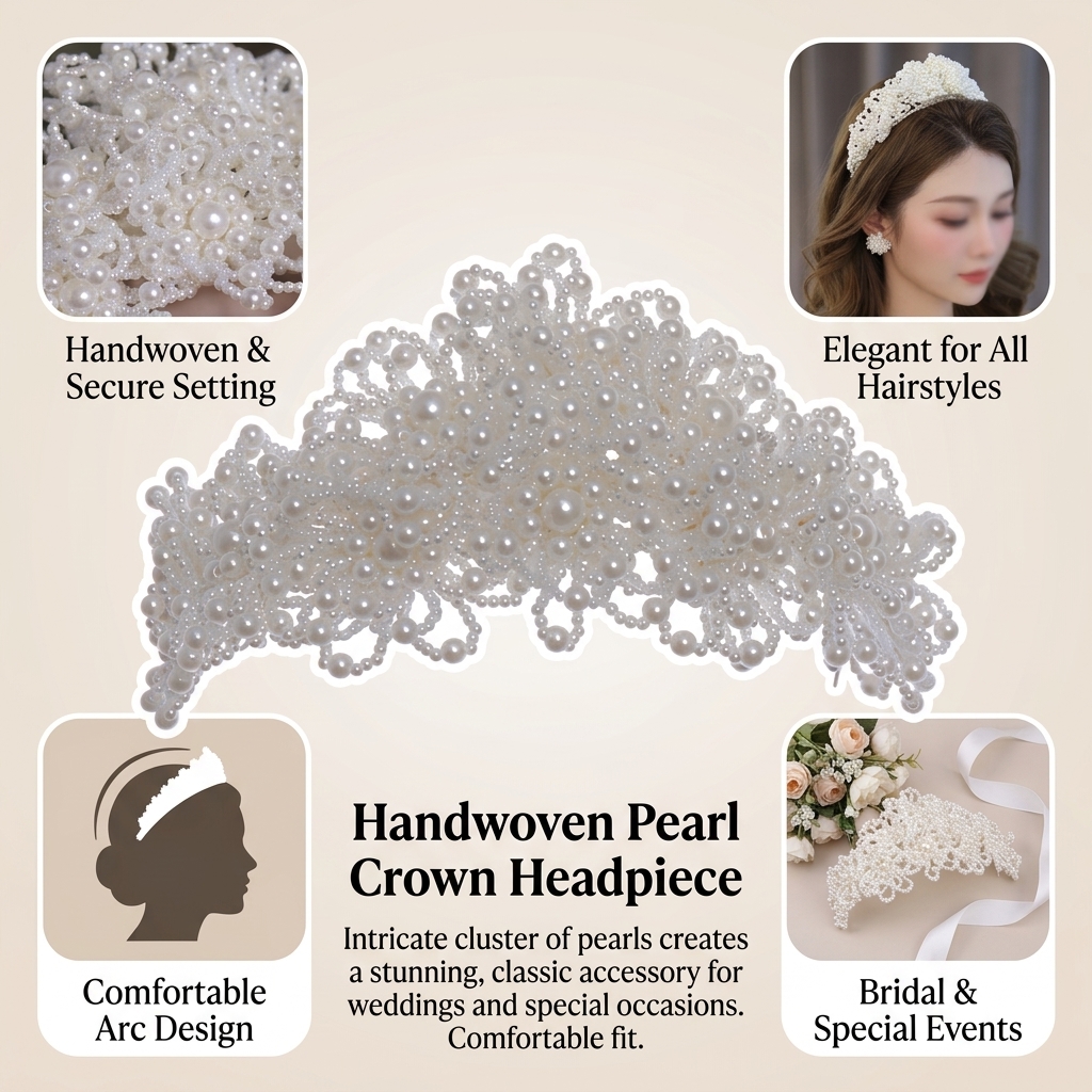 Pearl Crown Headpiece For Wedd - đánh giá và giá Photography Ideas