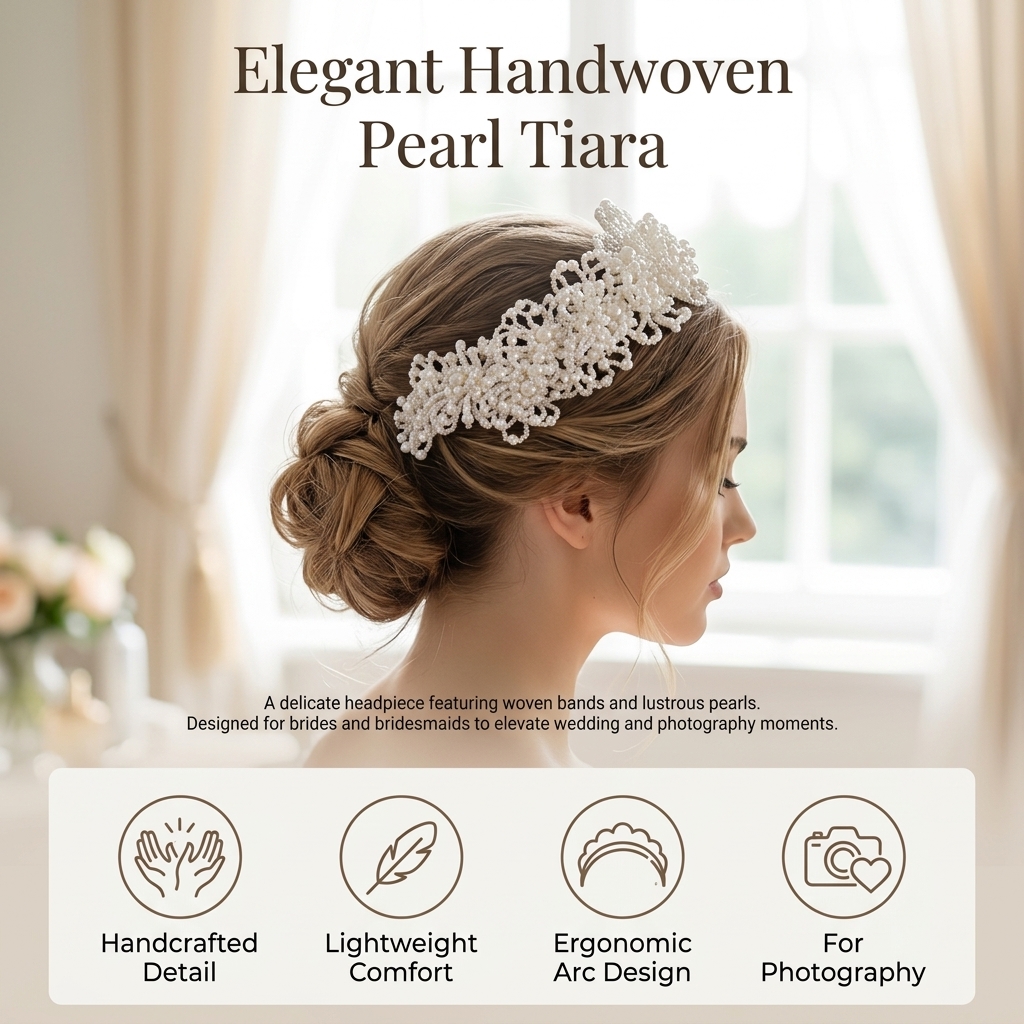 Pearl Crown Headpiece For Wedd - đánh giá và giá Photography Ideas